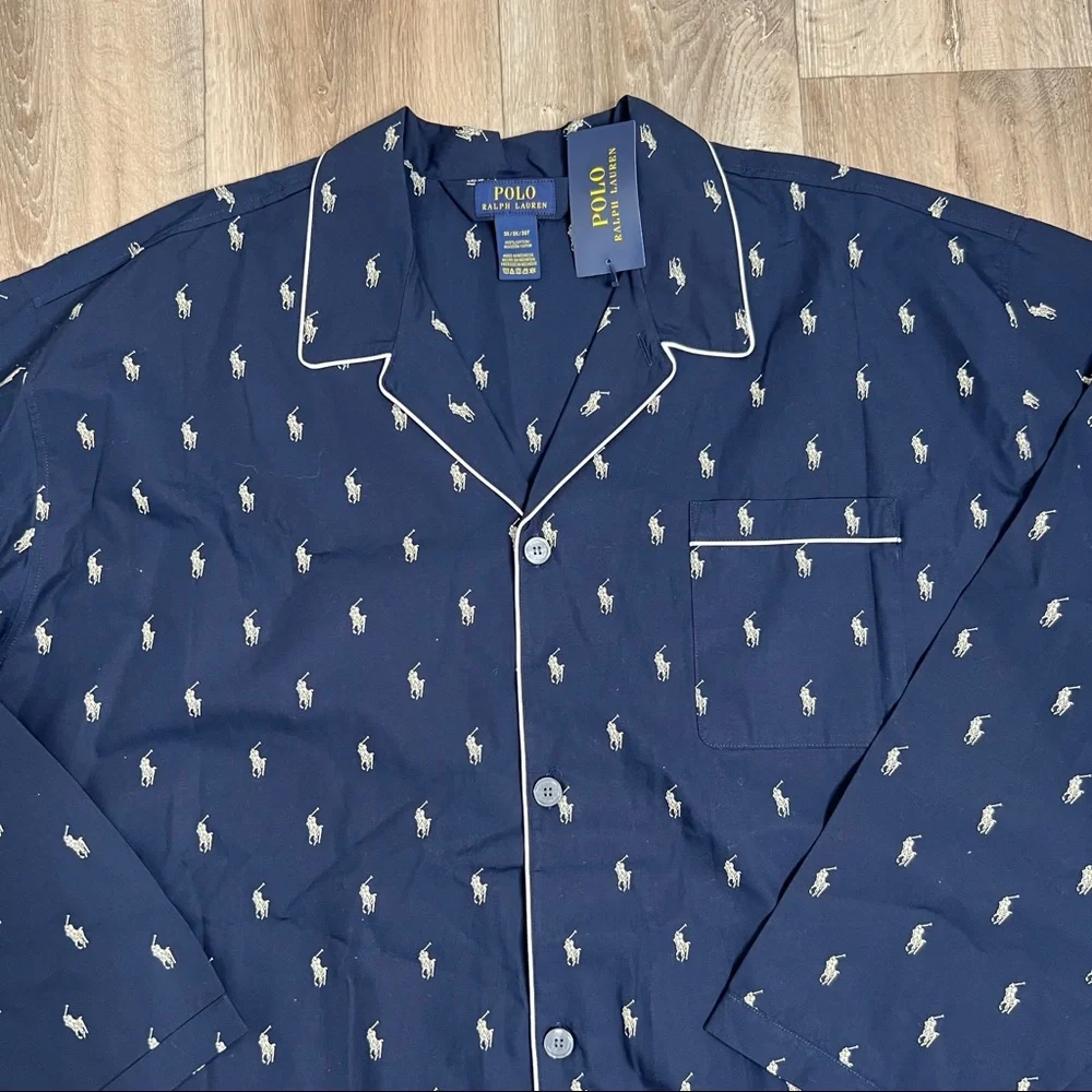 Polo Ralph Lauren Signature Pony Pajama Shirt Blue Size 3X NWT